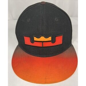 Nike‎ True Lebron James Snap Back Hat King Crown Logo One Size Black Red Orange
